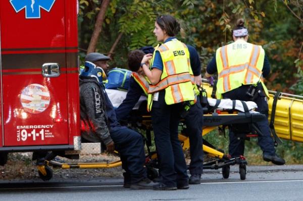 Fire and rescue perso<em></em>nnel are on the scene of a train accident in Mansfield Twp., Burlington County, Monday, Oct. 14, 2024. 