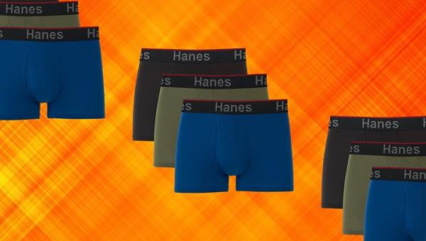 A 3-pack of Hanes boxer briefs