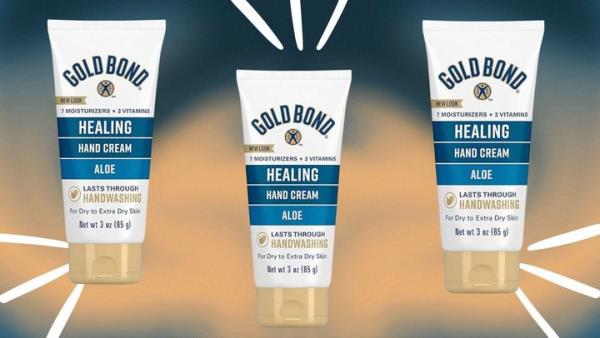 The Gold Bond healing hand cream is made with seven moisturizers and three vitamins.