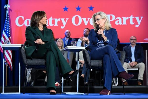 While supporting Vice President Kamala Harris in a Detroit suburb this week, former Republican Rep. Liz Cheney urged people to 