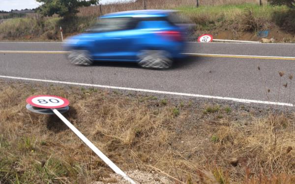 Road sign vandalism in Northland