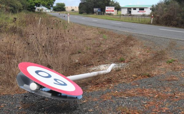 Road sign vandalism in Northland