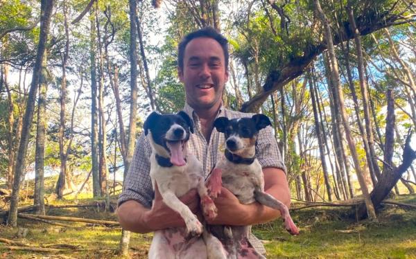 Rory Dean with his dogs