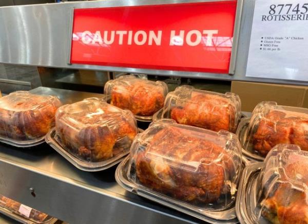 Costco rotisserie chicken shelves