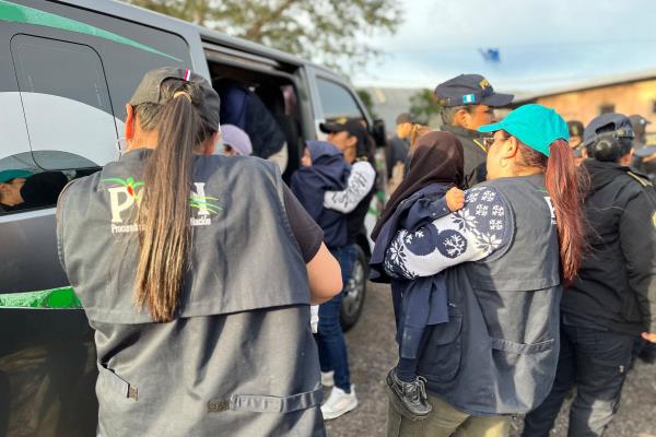 Guatemala authorities take part in a child rescue operation at a farm in the municipality of Oratorio, Guatemala, Dec. 20, 2024. (AFP Photo)