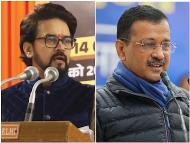 Anurag Thakur (L)/Arvind Kejriwal (R) 