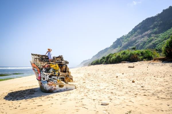 White sand beach at Palambak Resort