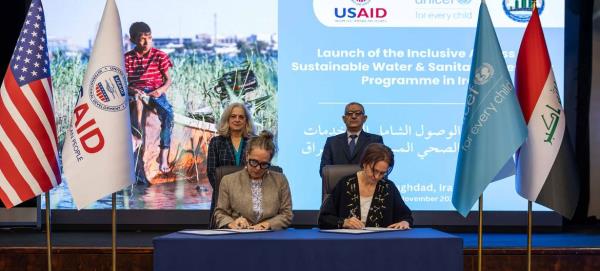 USAID and UNICEF sign a partnership in 2024 to improve water and sanitation services across Iraq.